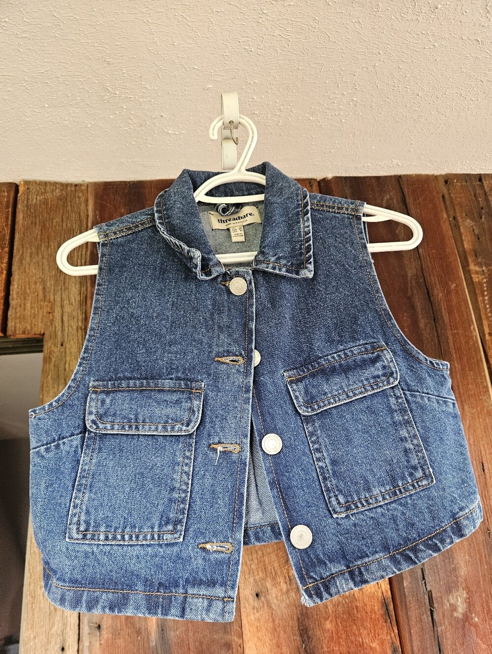Cropped Denim Vest